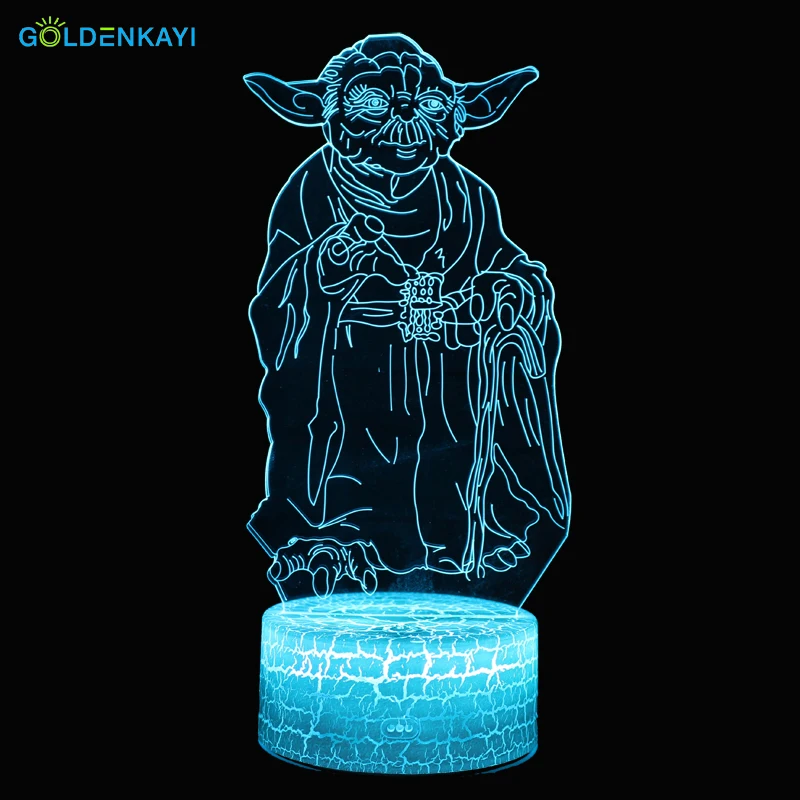 3D Звездные войны йода LED оригинальность ночные светильники атмосфера настольная