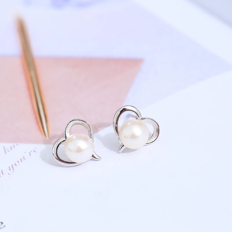 Серьги гвоздики DAIMI Silver Swan 6 7 мм белые серьги розовый пресноводный жемчуг|Серьги| |