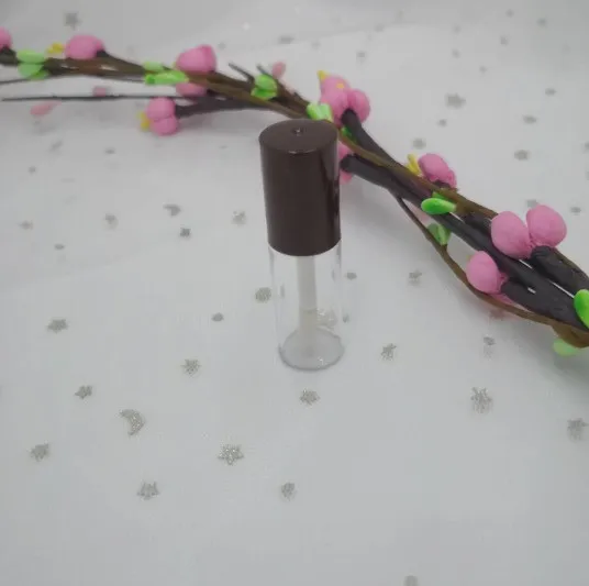 Brown 50/100pcs3ML мини Красочные крышки прозрачный блеск для губ Туба. Маленькая Косметическая губная помада образец бутылки, DIY бальзам для губ трубки - Цвет: Brown