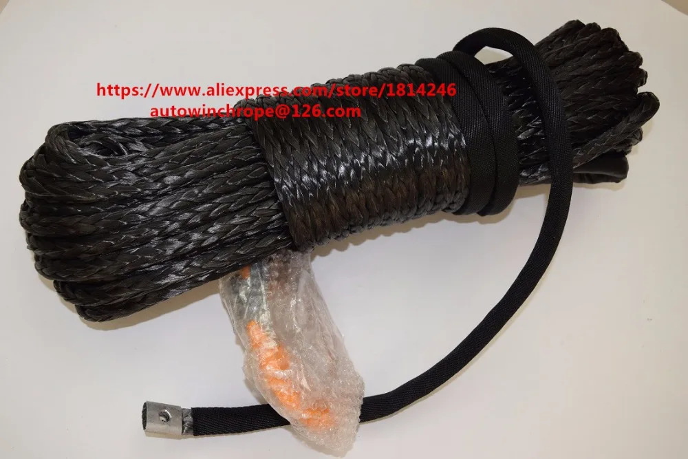 Black 12mm*30m Synthetic Winch Rope with Hook ATV Cable 12mm Off Road | Автомобили и мотоциклы
