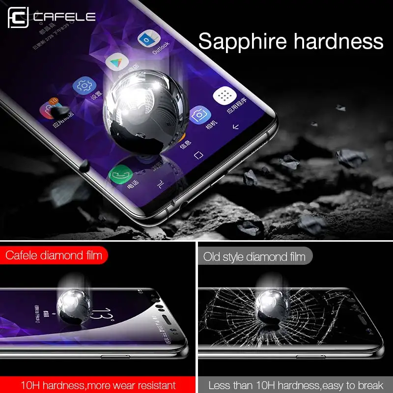 CAFELE 9D изогнутое закаленное стекло для Samsung Galaxy S9 полная изогнутая Защитная пленка