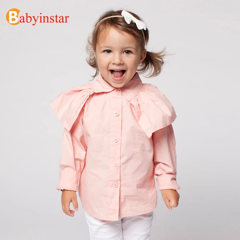 Babyinstar/2018 Новое поступление блузки для девочек с часами хлопковые Блузы длинными