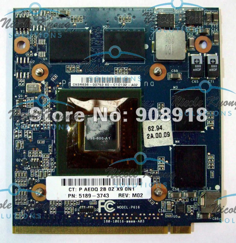 Фото 9600M GS 512MB DDR3 5189-3743 для HP TouchSmart IQ800 IQ810 IQ812 IQ820fr IQ830 IQ830ME IQ830ES VGA видеокарта №1