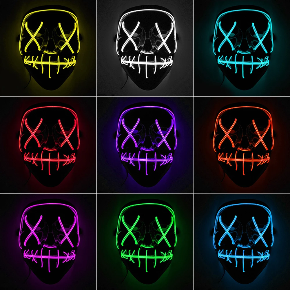 Светодиодный маскарадный светодиодный костюм на Хэллоуин|Маски для вечеринки| |