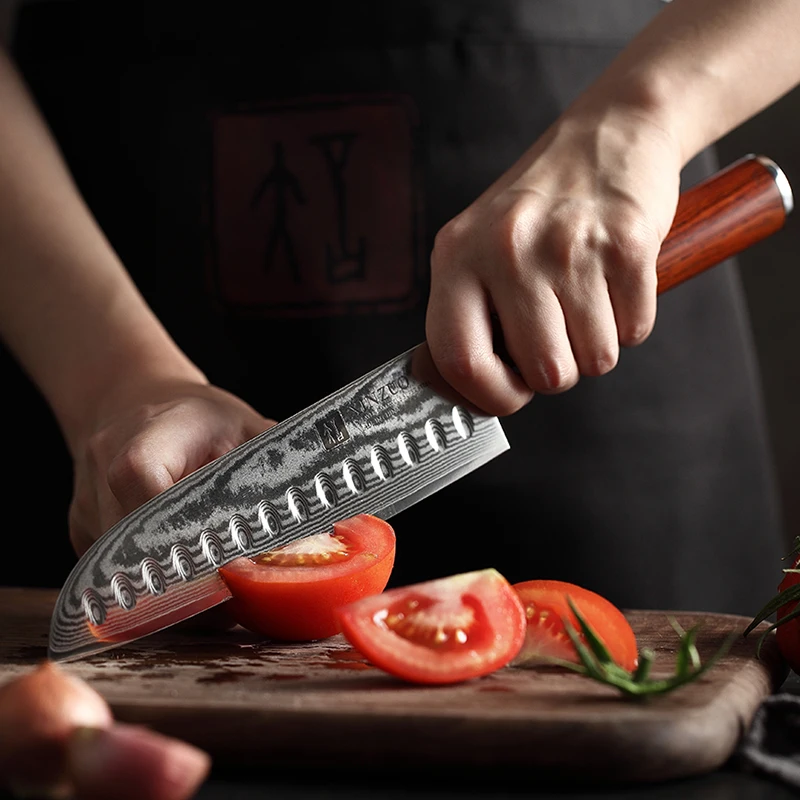 XINZUO 3 PCS Professional Kitchen Knife Set Japanese VG10 Damascus Steel Kitchen Cutlery Sharp Santoku Utility Chef's Knives