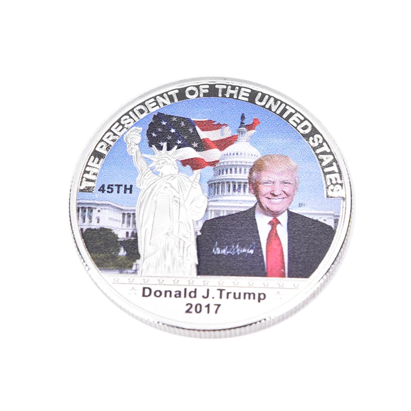 Серебряная монета Американский 45th президент Дональд с изображением Трампа Белый