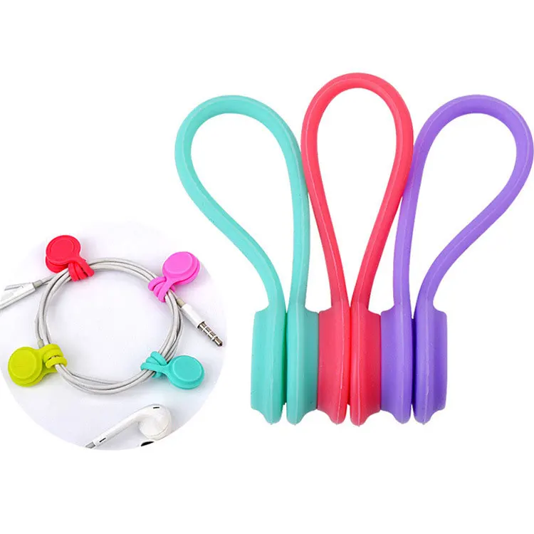 9PCS/lot Headphone earphone Cord Holder Silicone Magnet coil cable winder bobbin hubs cord holder Cable Wire Organizer | Электроника