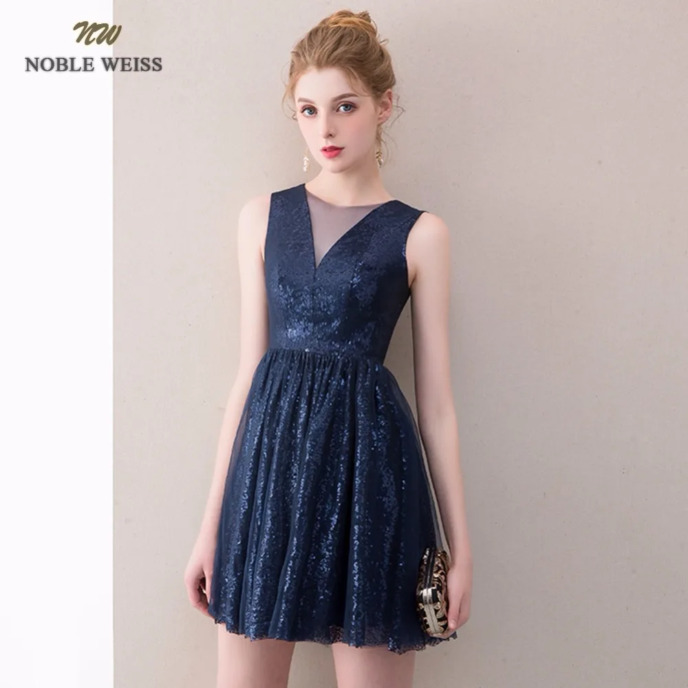 Благородный WEISS короткие платья для выпускного вечера 2019 с блестками Vestido De Formatura