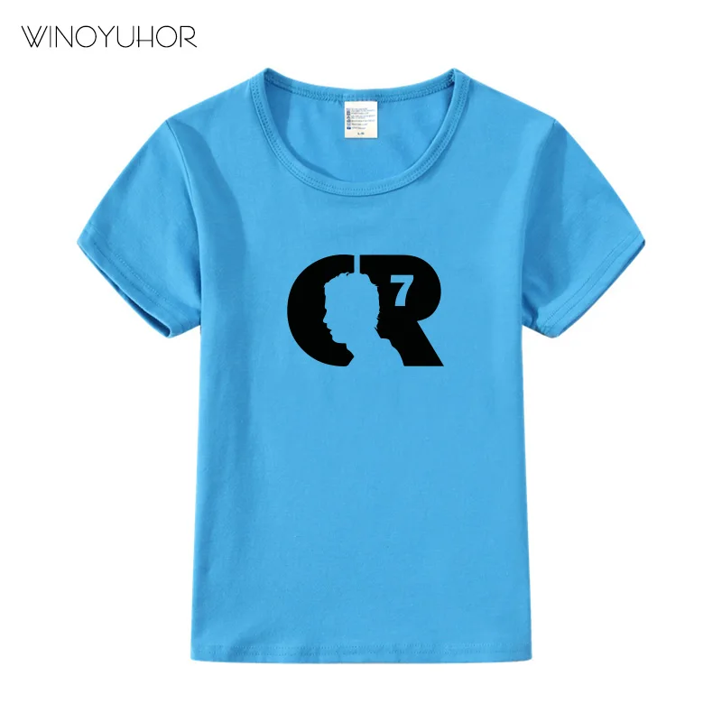 Kids CR7 Cristiano Ronaldo Print T-shirt Clothes Summer Casual Short Sleeve T Shirt Boys Girl Football Tshirt Cool Tee Tops