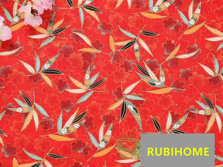 RUBIHOME (45x11 0 см/шт.) Японский бамбуковый дизайн кимоно 100% хлопковая ткань бронзовая
