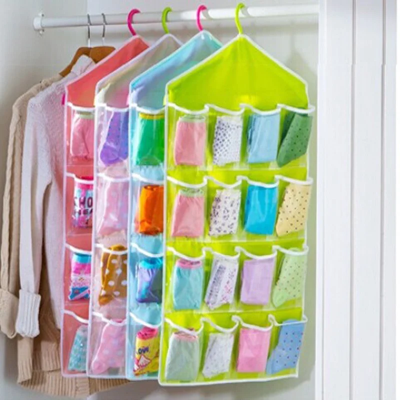 16 pocket clear shoe rack door hanging package hanger storage organizers | Дом и сад