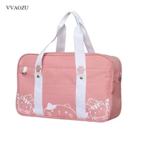 japansese jk uniform handbag cartoon cute cat baby whale student messenger school bag hand bag for girls