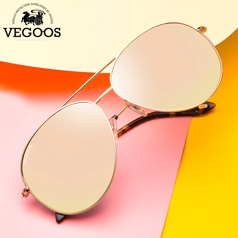 

VEGOOS Classic Aviation Mirrored Sunglasses Women Polarized UV400 Protection Fashion Metal Frame Driving Sun Glasses #3025V