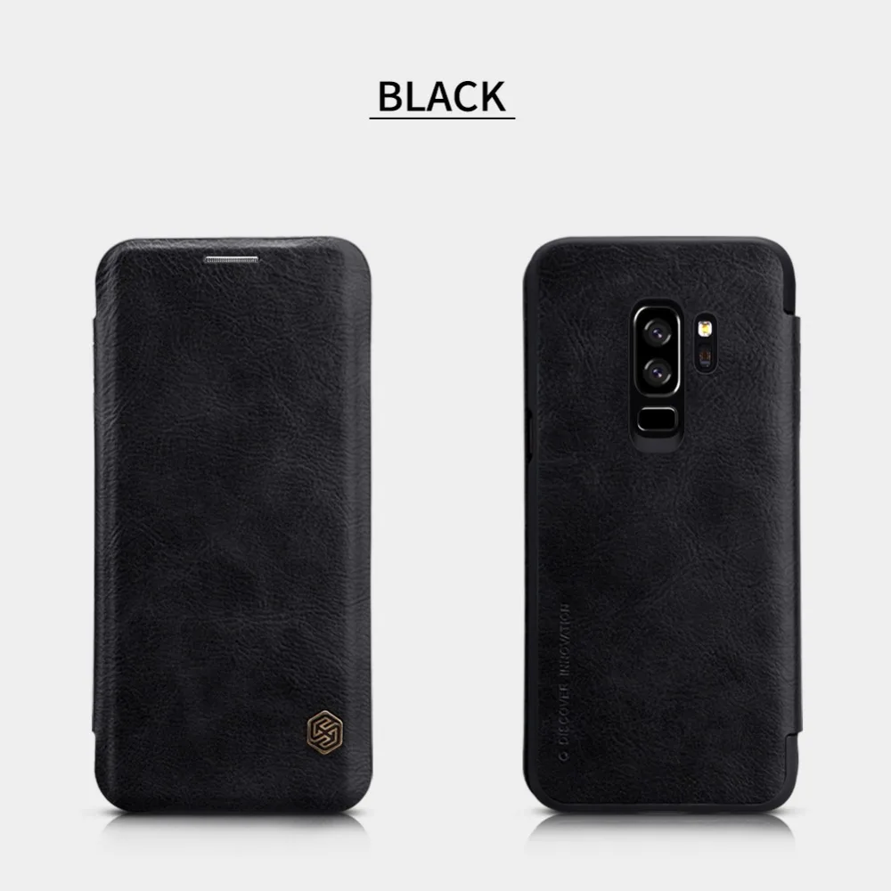 10 шт./лот NILLKIN Qin серии кожаный чехол-книжка с откидной крышкой для samsung Galaxy S9 плюс Натуральная кожа флип раскладный кожаный чехол 6,2 дюймов