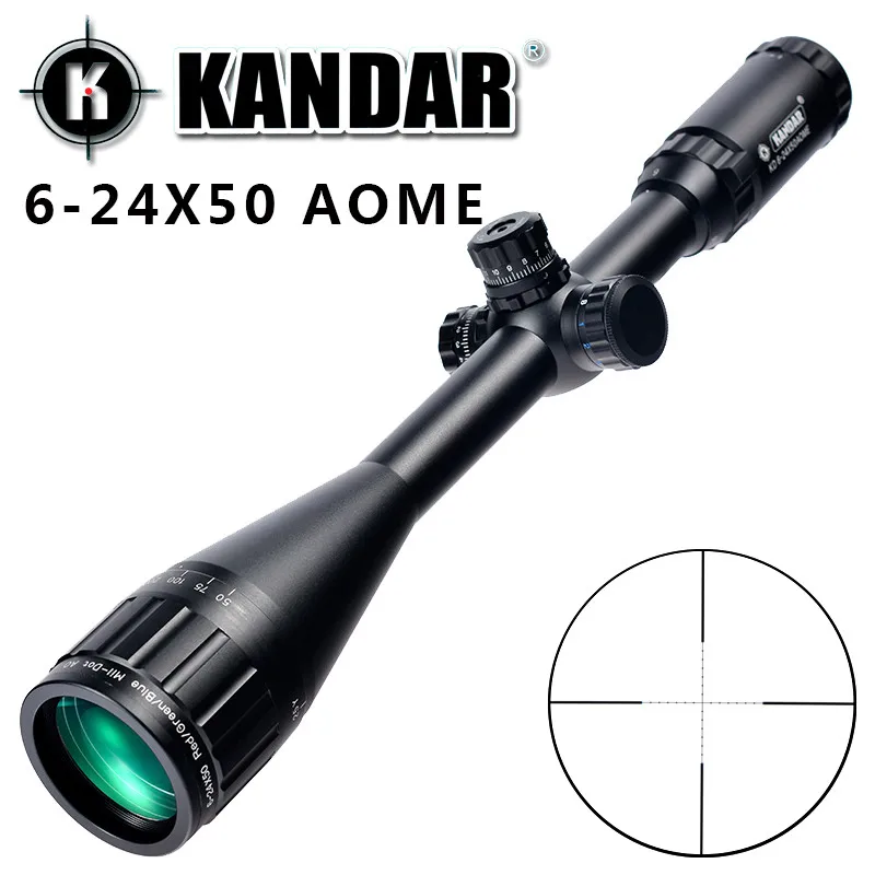 KANDAR 6 24x50 AOME Mil dot оптический прицел Блокировка сброс полный размер Охотничья