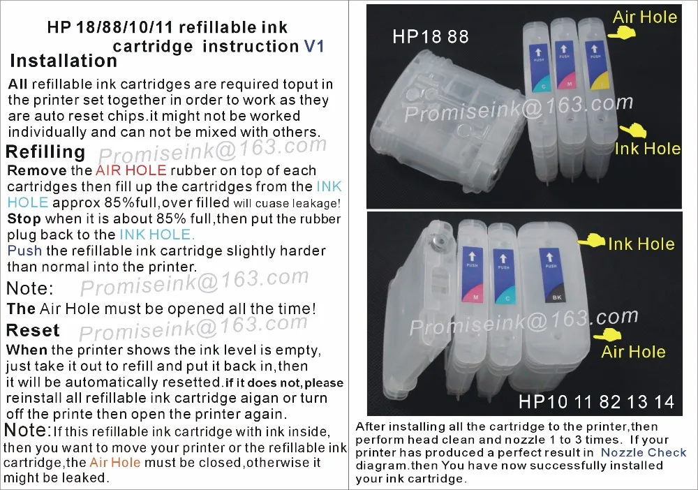 Набор многоразовых чернильных картриджей CEYE Для HP82 # Designjet 510 4 шт.|ink cartridge|refillable ink