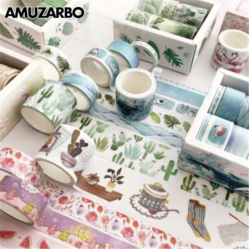 8 шт маленький свежий Васи набор маскировочной клейкой ленты лепесток животных и