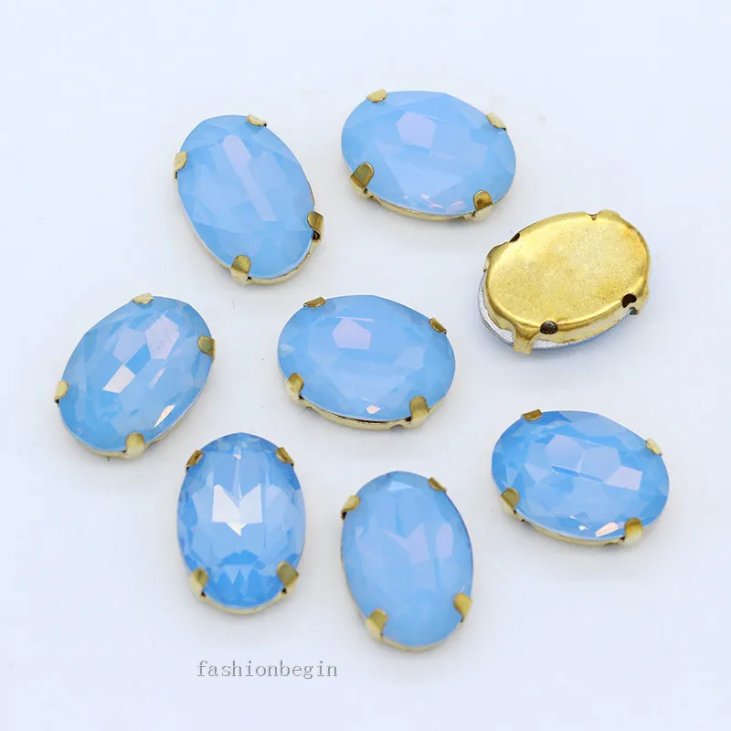 12p 8x1 0/10x1 4/13x18 мм Овальный белый/зеленый/синий/розовый опал Пришивные Кристальные