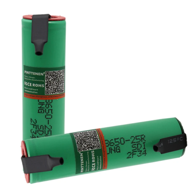 100% Новый оригинальный 18650 2500mAh аккумулятор INR1865025R 3 6 V разряда 20A выделенная
