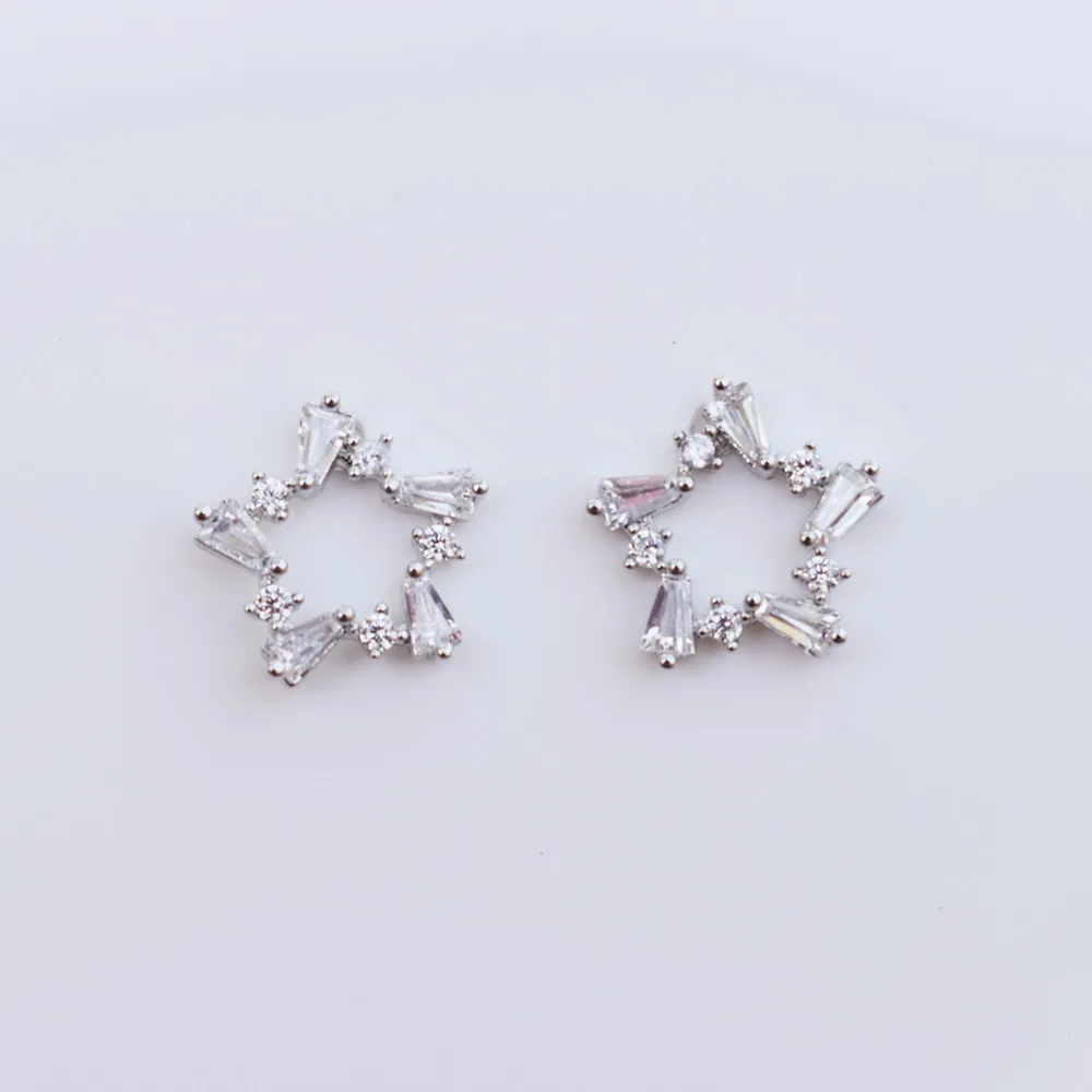 Женские серьги гвоздики с фианитами ААА + 2019|Серьги-гвоздики| |