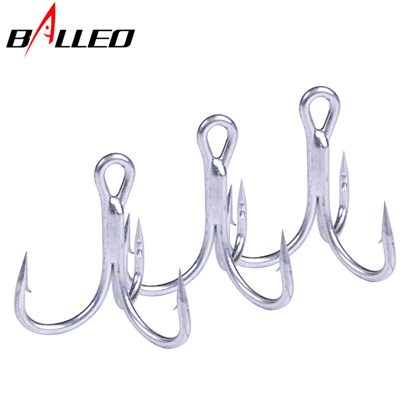 Balleo 5/10PCS Sharp quadruple reinforced triple anchor hook Treble three fishing hooks 4X times lure three fork three claw hook