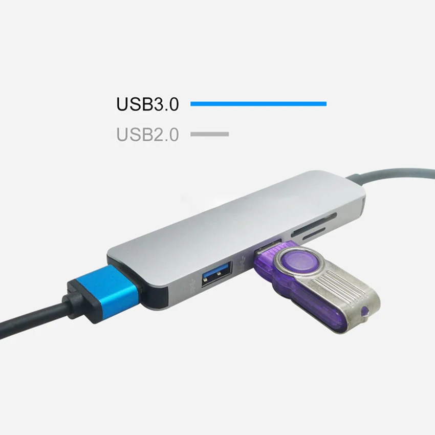 USB концентратор Type C 5 в 1 для 4K HDMI 3 0 SD TF карт адаптеров 2018 Macbook pro 2015 2016|USB-хабы| |