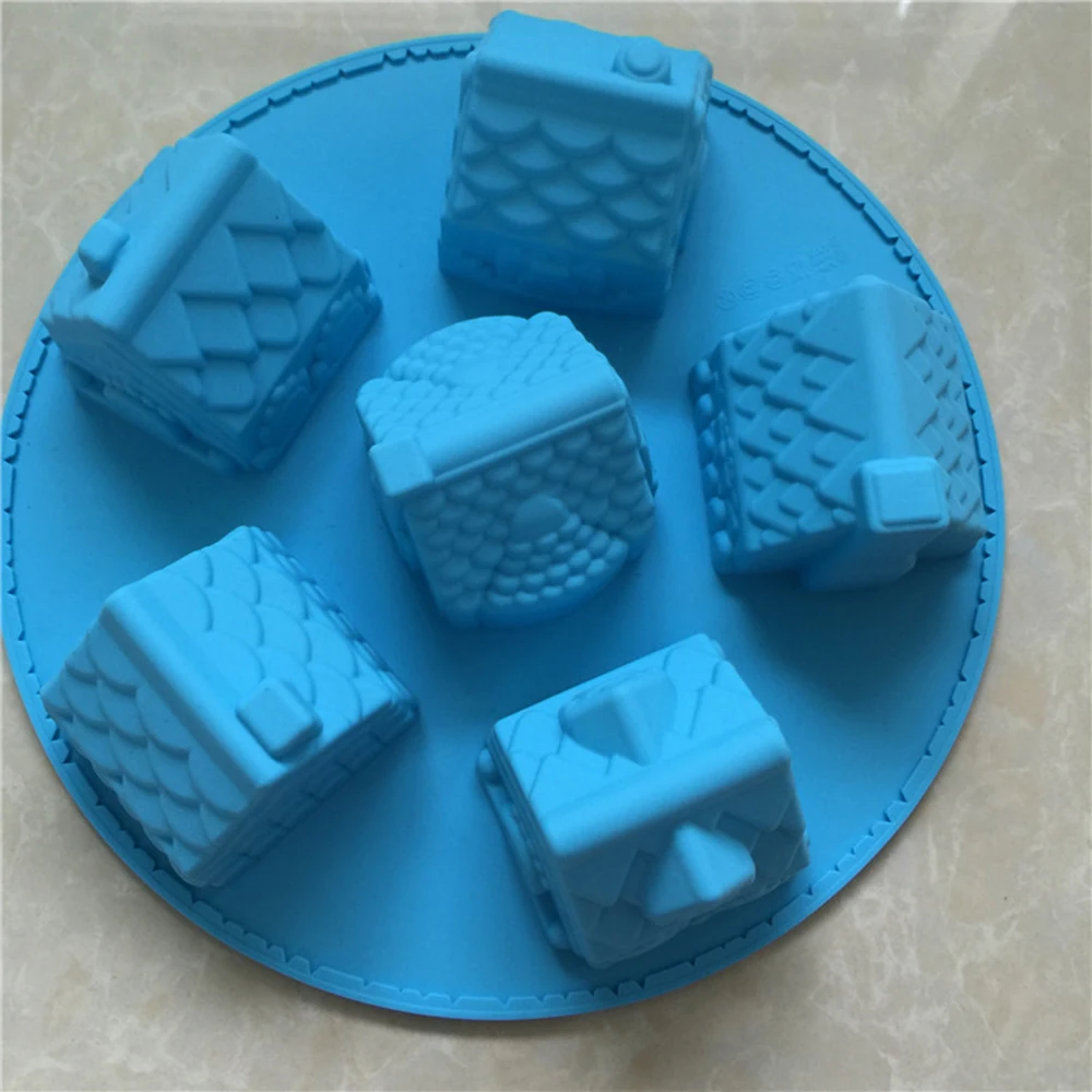 Новый 3D рождественский дом силиконовый помадка торт плесень украшения