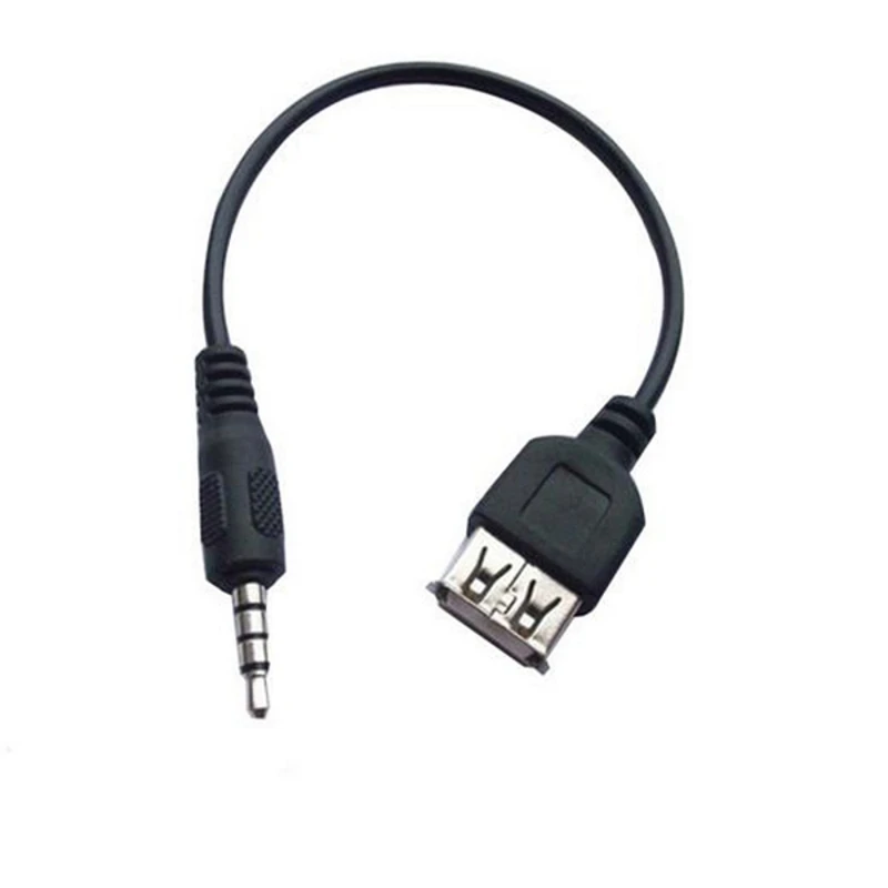 Чёрный 3 5 мм штекер AUX аудио автомобильный разъем к USB 2 0 гнездовой конвертер
