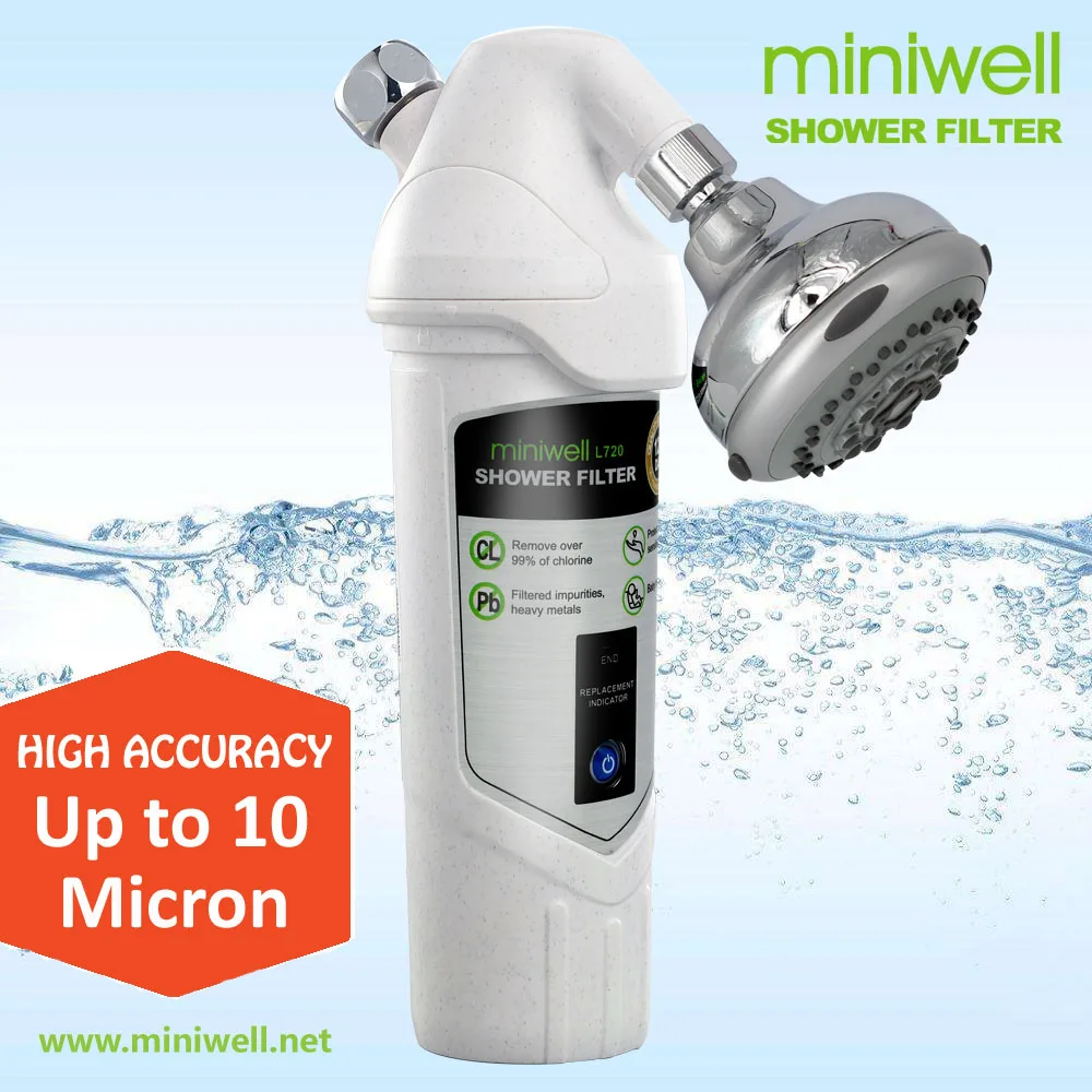 

Горячая продажа L720-H фильтр для душа Miniwell с картриджем и регулируемой насадкой для душа