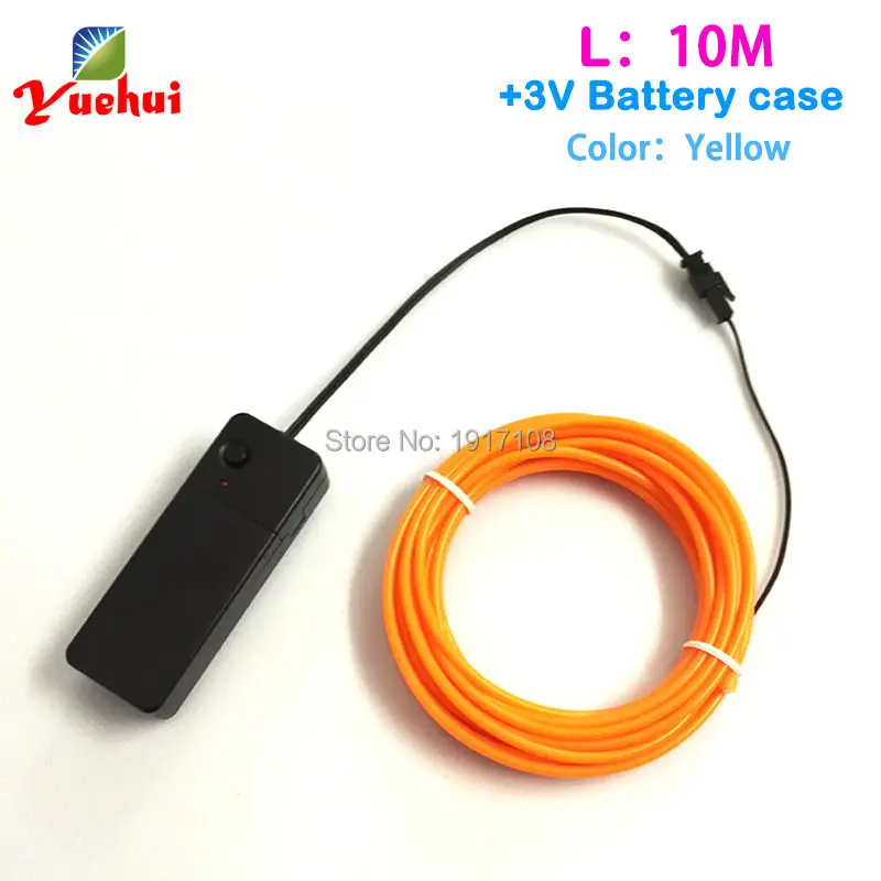 

Brand design 10Meters 3.2mm 10 colors Trendy EL wire cable rope LED Neon Thread Powered by 3A for wedding decoration