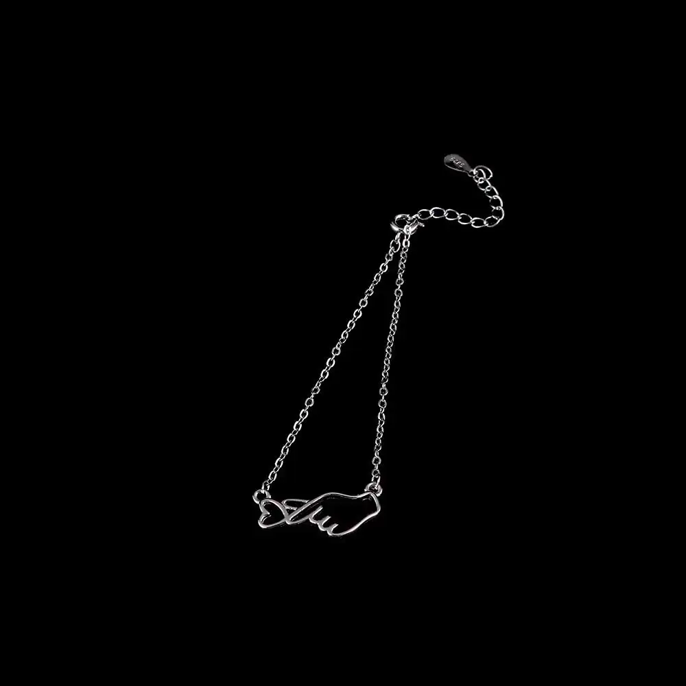 1 шт. милый/романтичный женский браслет из белой меди с полым любовным сердцем и
