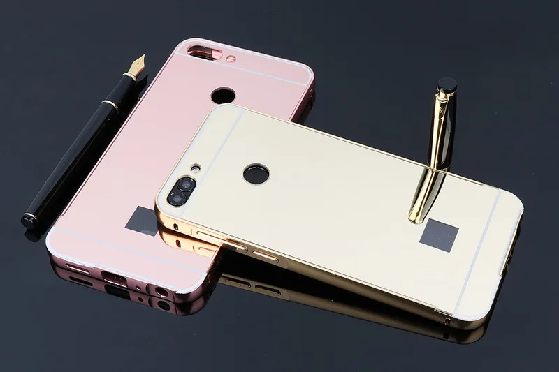 Умный чехол для huawei P, алюминиевая металлическая жесткая рамка, акриловый зеркальный чехол s для huawei PSmart, чехол Coque FIG-LX1 P Smart