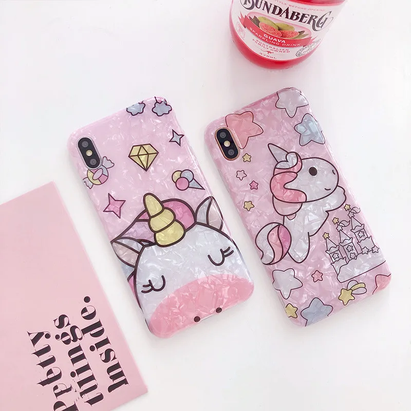 IMD process Ultrathin tpu 3 layer printing Non fading Shell pattern Cartoon animal soft Cases For Iphone X XR 6S 7 8 Plus xs max |