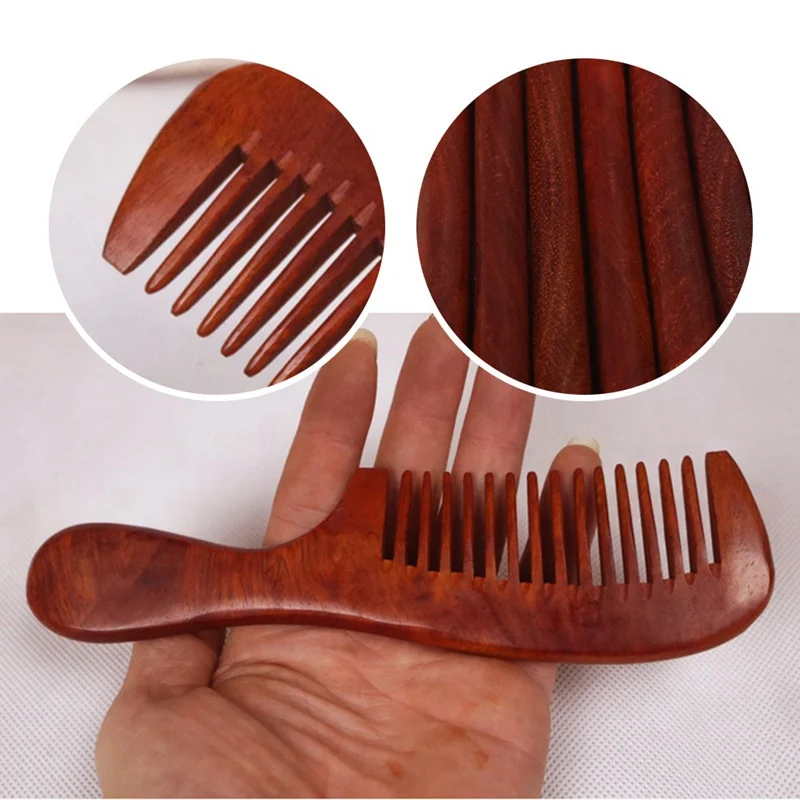 

Women's Large Wide Tooth Sandalwood Comb For Detangling Thick Curly Hair / Aromatic Smell Wooden Combs