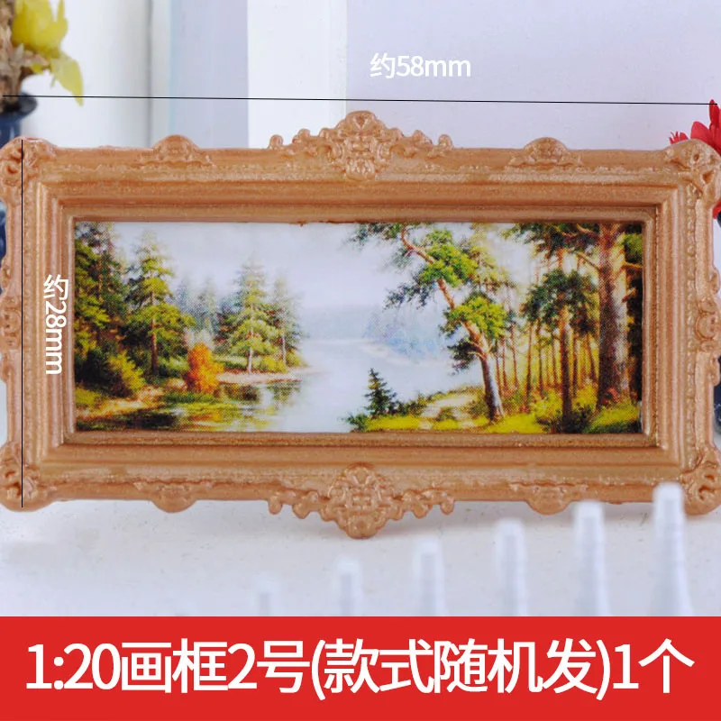 Frame 20 scale 2 3 шт. Кукольный домик Миниатюрные аксессуары полимерная фоторамка имитация мебели модель игрушки для детей украшение для кукольного домика - Color: Frame 20 scale 2