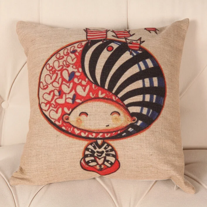 Фото New listing fashion thick high grade cotton cartoon little girl pillow home decor wholesale custom printing printed bowtie decor printprinted paints New listing fashion thick high grade cotton cartoon little girl pillow home decor wholesale custom printing printed bowtie decor printprinted paints