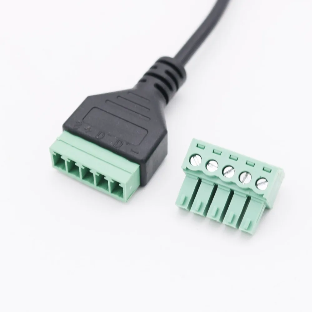 1 шт. 1FT USB 2 0 B штекер на 5 Pin винт с защитным разъемом без разъема разъем адаптера