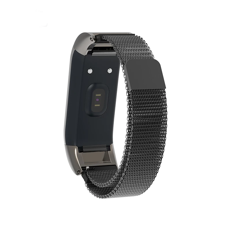Ремешок на запястье для Amazfit Cor Xiaomi mi Hua mi ремешок на запястье Магнитный фитнес обруч браслет быстросъемный смарт-аксессуары SIKAI - Цвет: Only Strap black