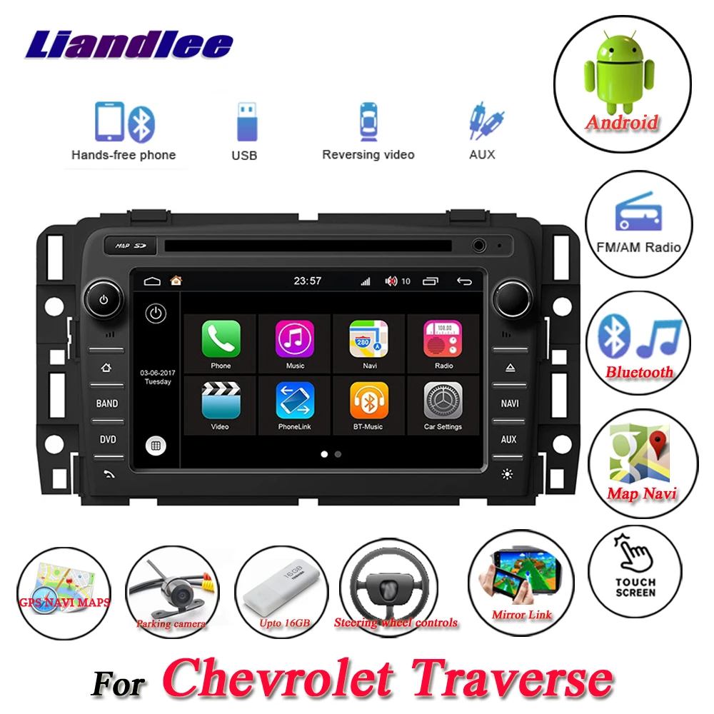 Liandlee для chevrolet traverse для стерео-Радио автомобильной wifi-глазок для двери с монитором Зеркало Ссылка dvd-плеер gps карта навигатор навигационная система Android