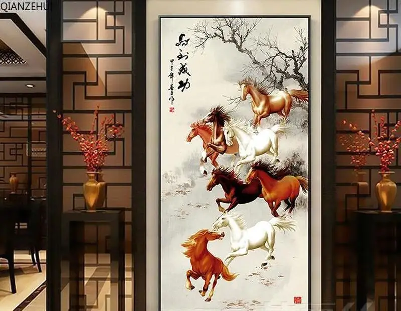 QIANZEHUI алмазная вышивка сделай сам круглая Алмазная мгновенный успех полный