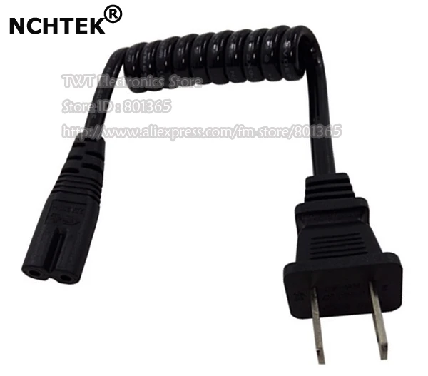 Штекер NCHTEK NEMA 1-15P к гнезду IEC 320 C7 короткий портативный пружинный шнур переменного