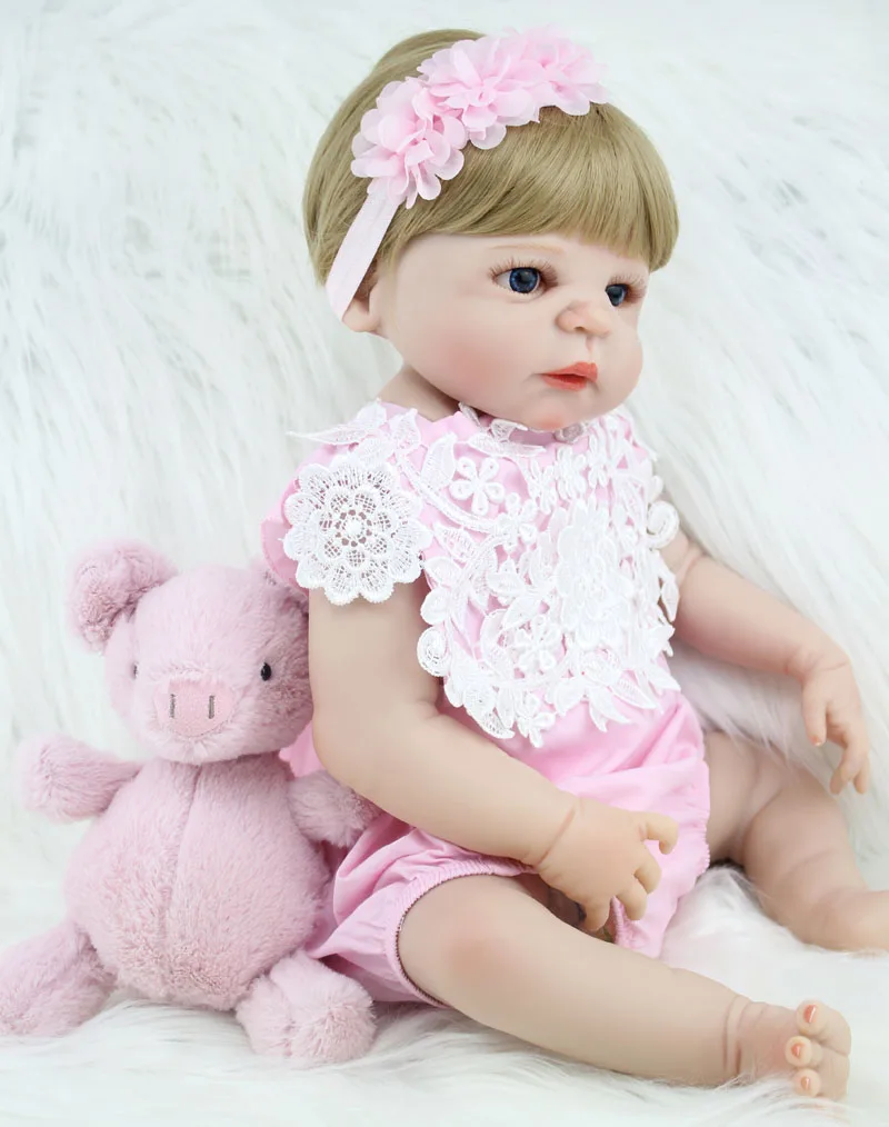 Полностью силиконовая кукла реборн BZDOLL 55 см Реалистичная для новорожденных