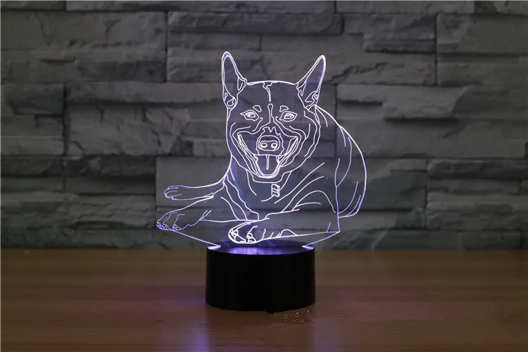 3D лампа ночник семь цветов Животные Многоцветный RGB лампа Рождественский Декор Детские Подарочные игрушки сенсорный пульт дистанционного управления настольная лампа