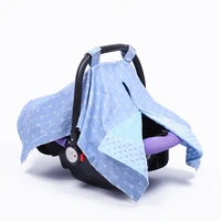 70x100cm 2layers blue grey arrow minky baby car seat blanket newborn cradle cover car seat canopy nursing cover stroller cover