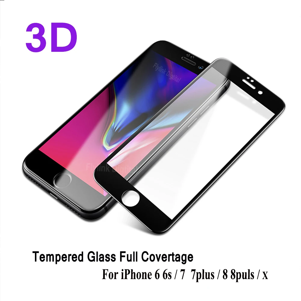 3D изогнутый край полное покрытие защита экрана для iPhone 6 S 7 8 закаленное стекло s Plus