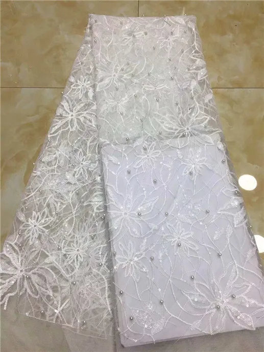 Новинка нигерийские вышитые бусины сетчатая кружевная ткань свадебные ткани для