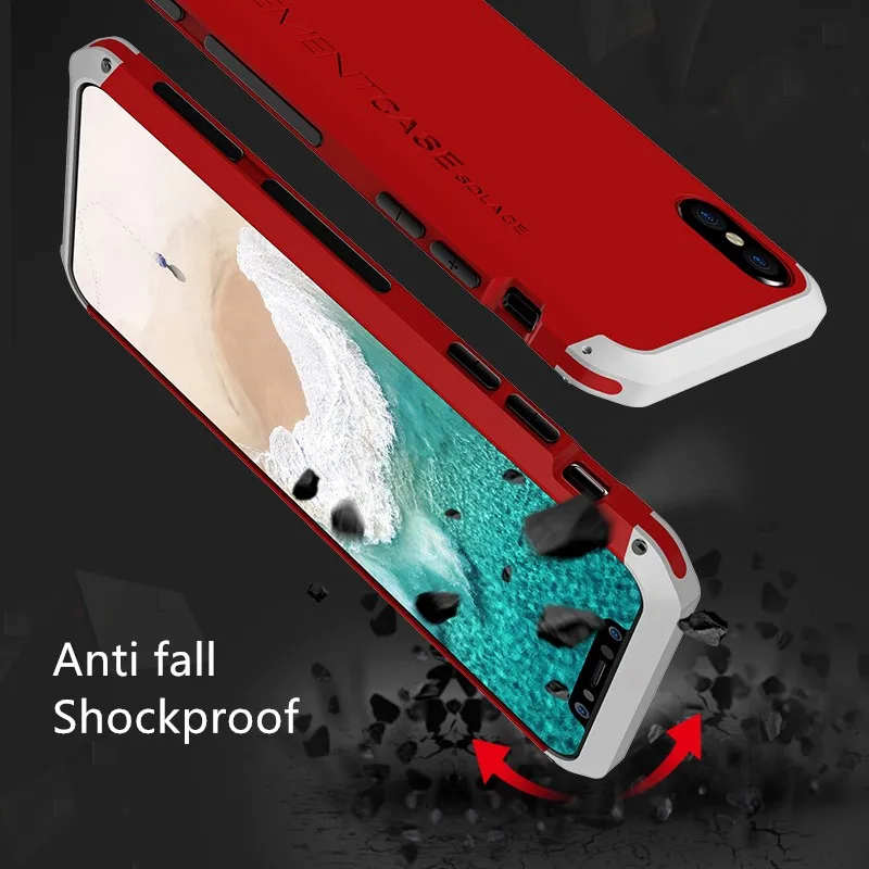 Роскошный бронированный металлический алюминиевый + PC чехол для телефона iphone X 8 7