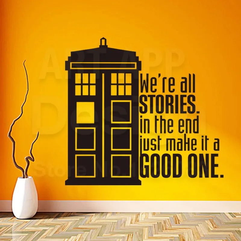 

Art New design police box home decor vinyl good story words wall sticker removable house decoration Doctor Who characters decals