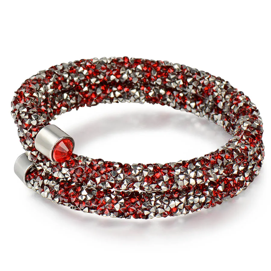 Red Silver-2 Layer RAVIMOUR модный браслет из нитей для женщин и мужчин, ювелирные изделия, хрустальные подвески, браслеты и браслеты, костюм, манжета, браслет, Bijoux Femme, Новинка - Окраска металла: Red Silver-2 Layer
