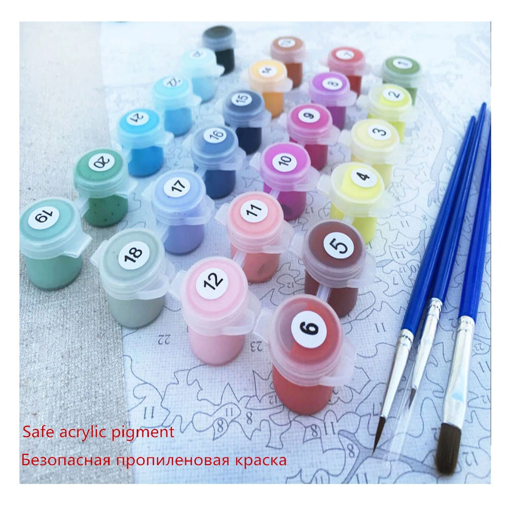 Diy Краска по номерам pintura acrilica животное холст картина маслом на холсте ручной